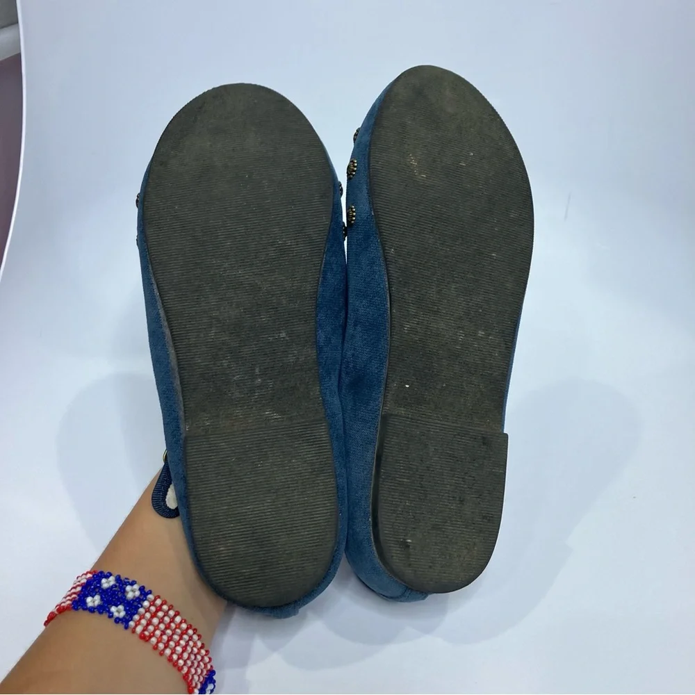 Joyfolie dark teal blue hazel mary Jane shoes flats gold accents girls size‎ 5 Y
